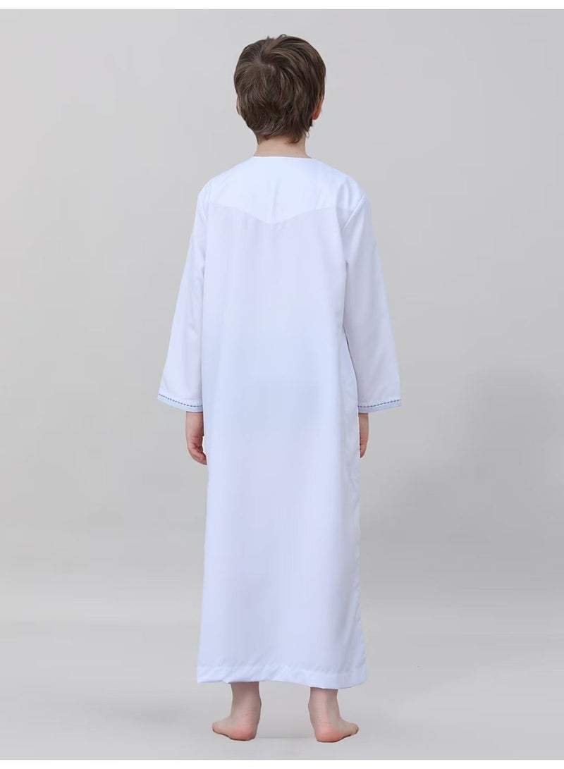 High-end solid color thobe for boys, Oman style - Image 2